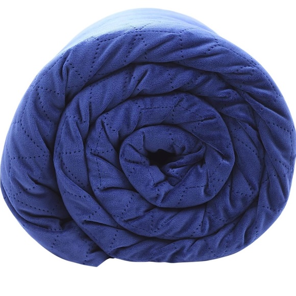 Blanquil Quilted Weighted Blanket with Removable Cover Cobalt Blue - Picture 2 of 3